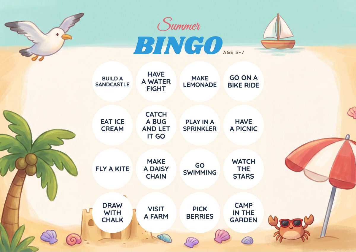 Summer Bingo card