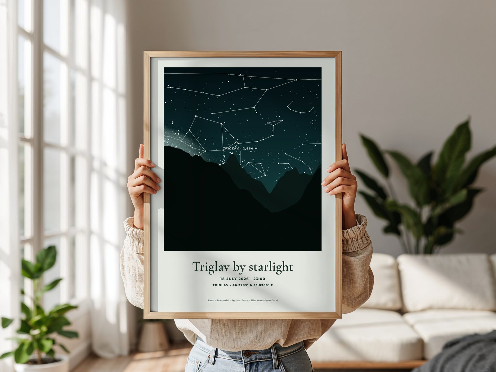 Summit Night Sky Print — The Real Stars Over Your Mountain