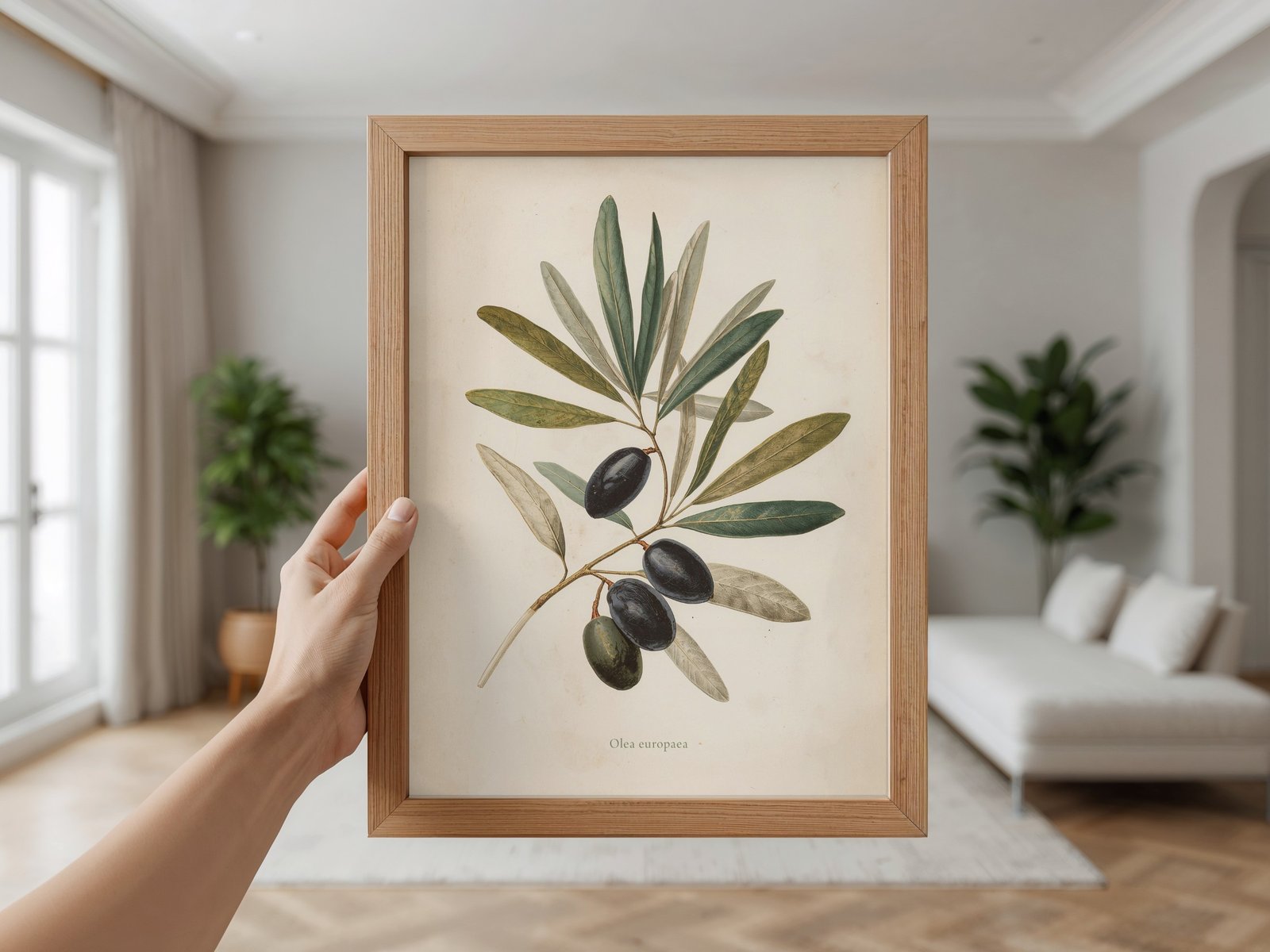 Olive Branch Botanical Print, Vintage Style Printable Wall Art
