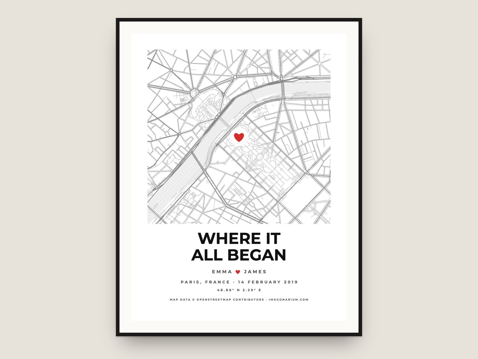 Personalised city map print