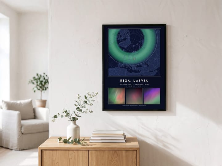 Northern Lights Print With Your Photos — The Map of Your Night