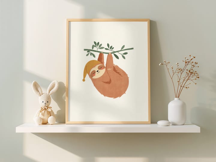 Sleepy Sloth Printable Nursery Art, Instant Download