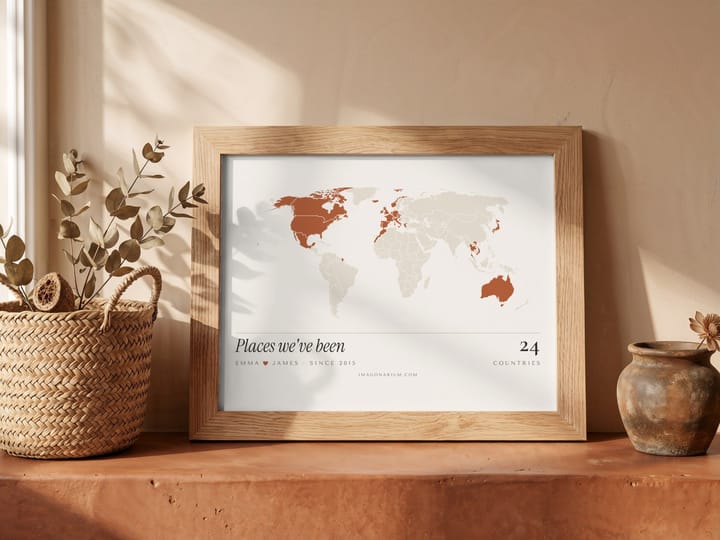 Places We've Been — Personalised World Map Print of the Countries You've Visited