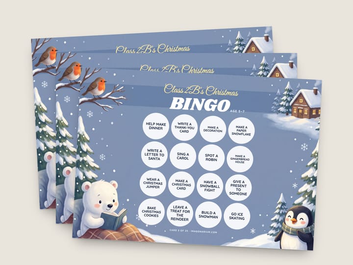 Printable personalised bingo card