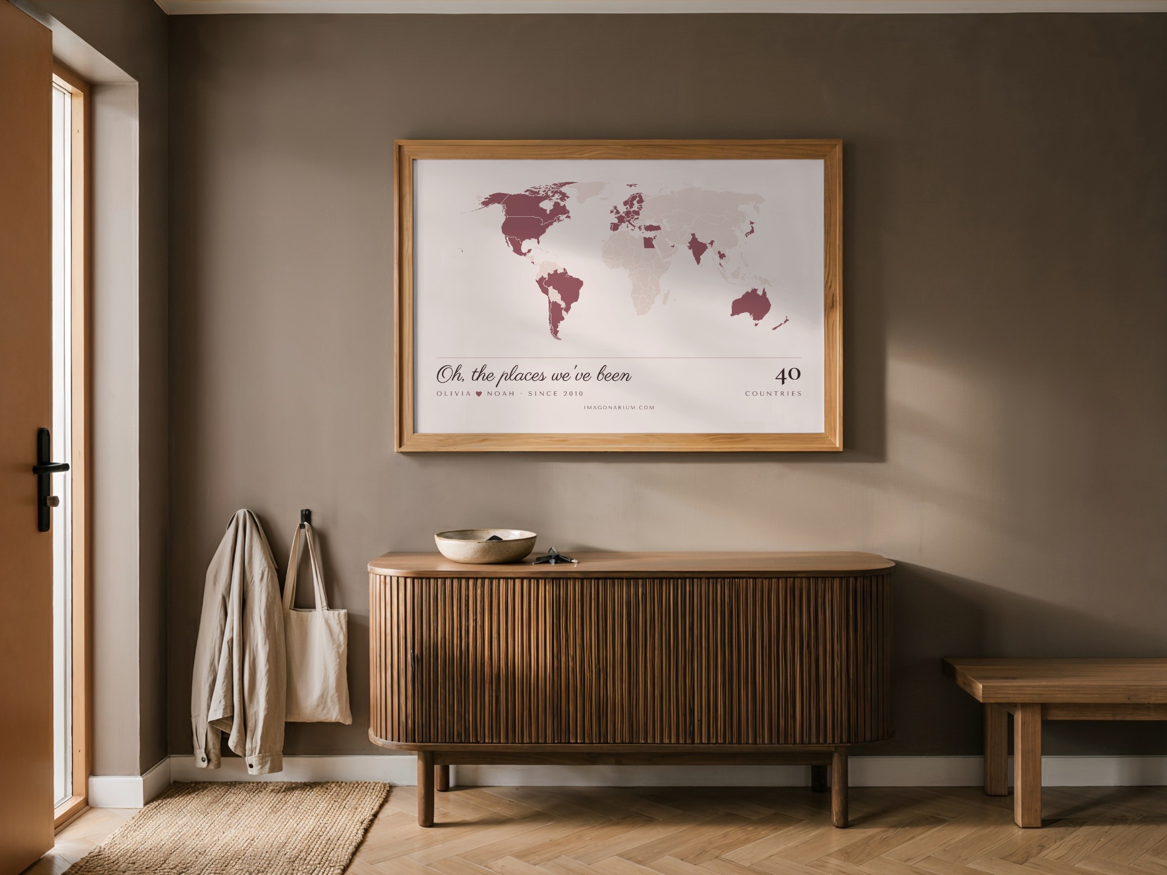 Places We've Been — Personalised World Map Print of the Countries You've Visited