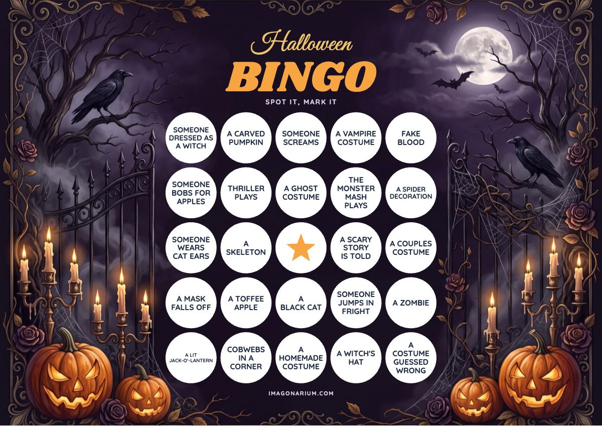 Halloween Party Bingo card, printable