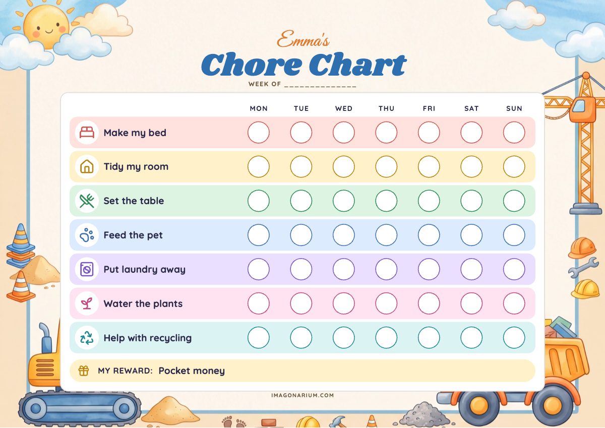 Chore Chart, printable