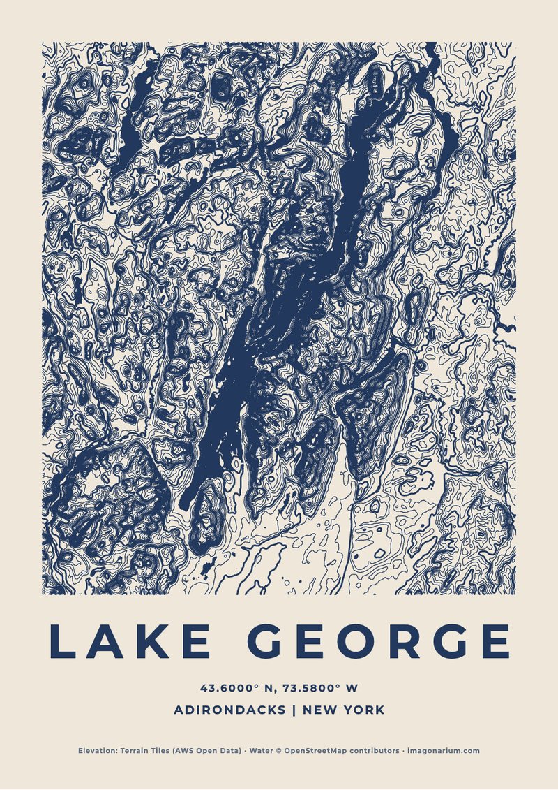 Lake George topographic map print