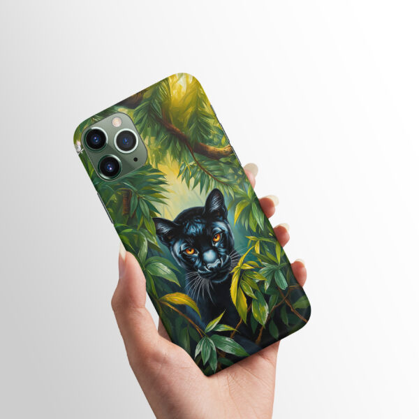 Oil Painting Style Black Puma Phone Case