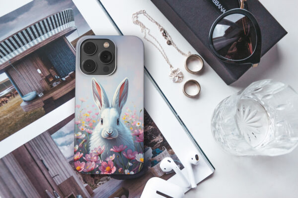 Cute White Fluffy Bunny Phone Case