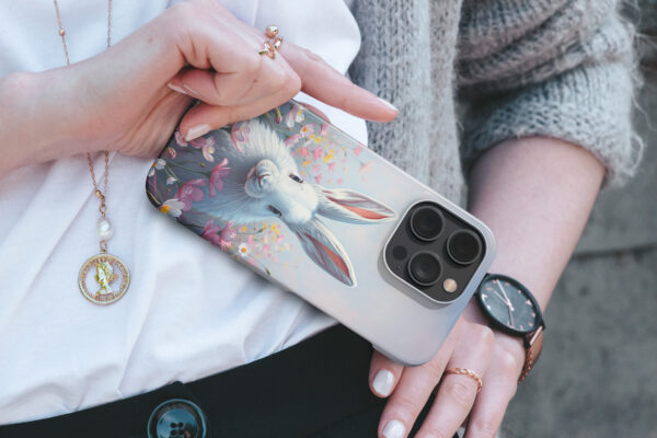 Cute White Fluffy Bunny Phone Case